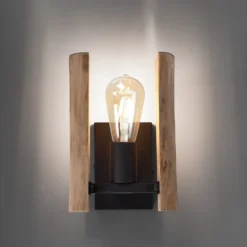 Log aplique de pared de madera