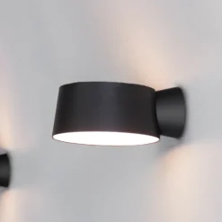 LOOM DESIGN Aplique de pared LED Cookie negro aluminio Ø 15 cm