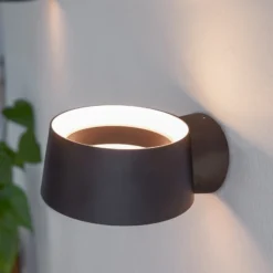LOOM DESIGN Aplique de pared LED Cookie negro aluminio Ø 15 cm