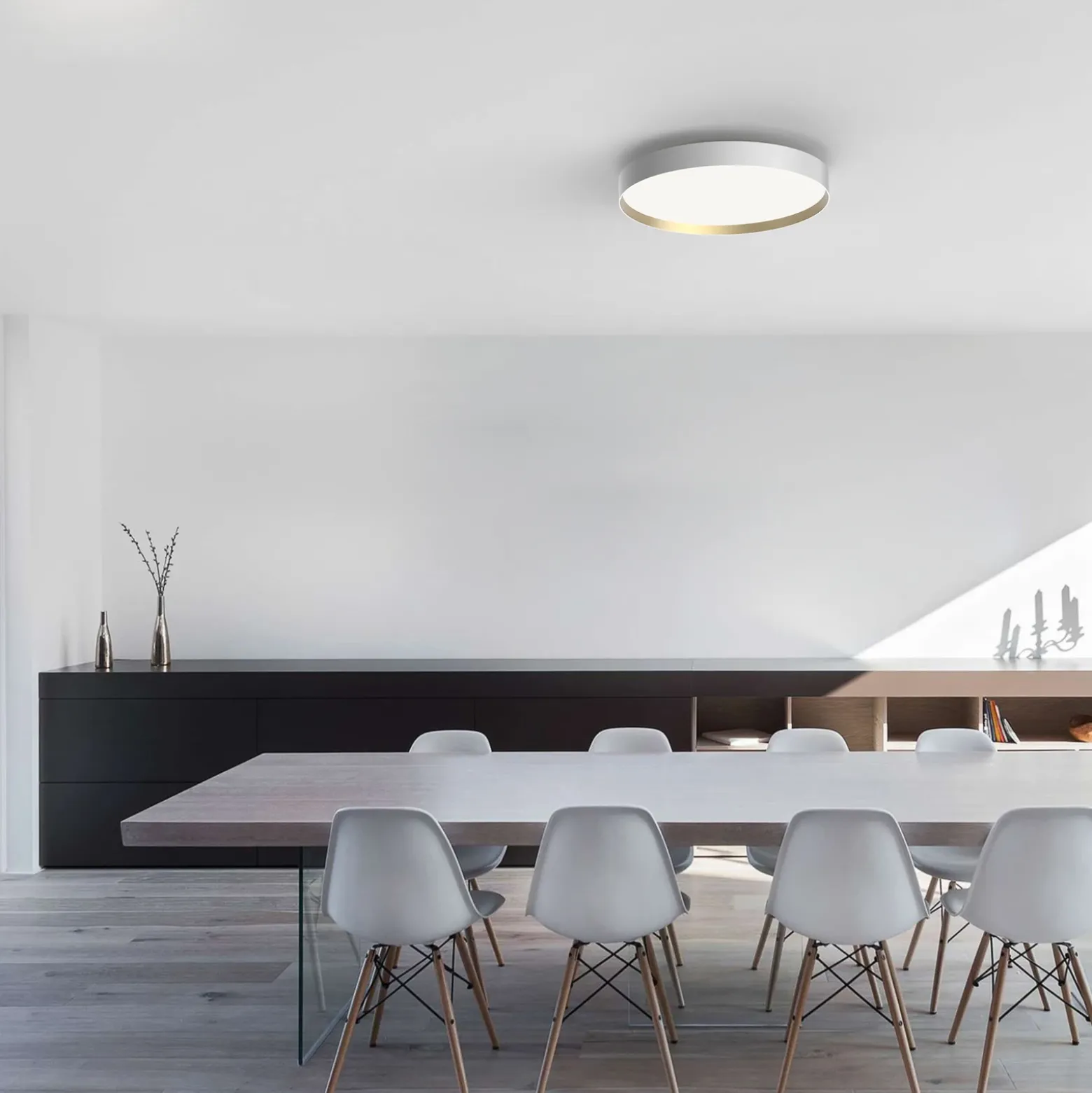 LOOM DESIGN Plafón LED Lucia, blanco/oro Ø 45 cm