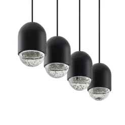 Lucande Amielle lámpara colgante, 4 luces, negro