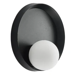 Lucande Andelina lámpara de pared, redondo, negro