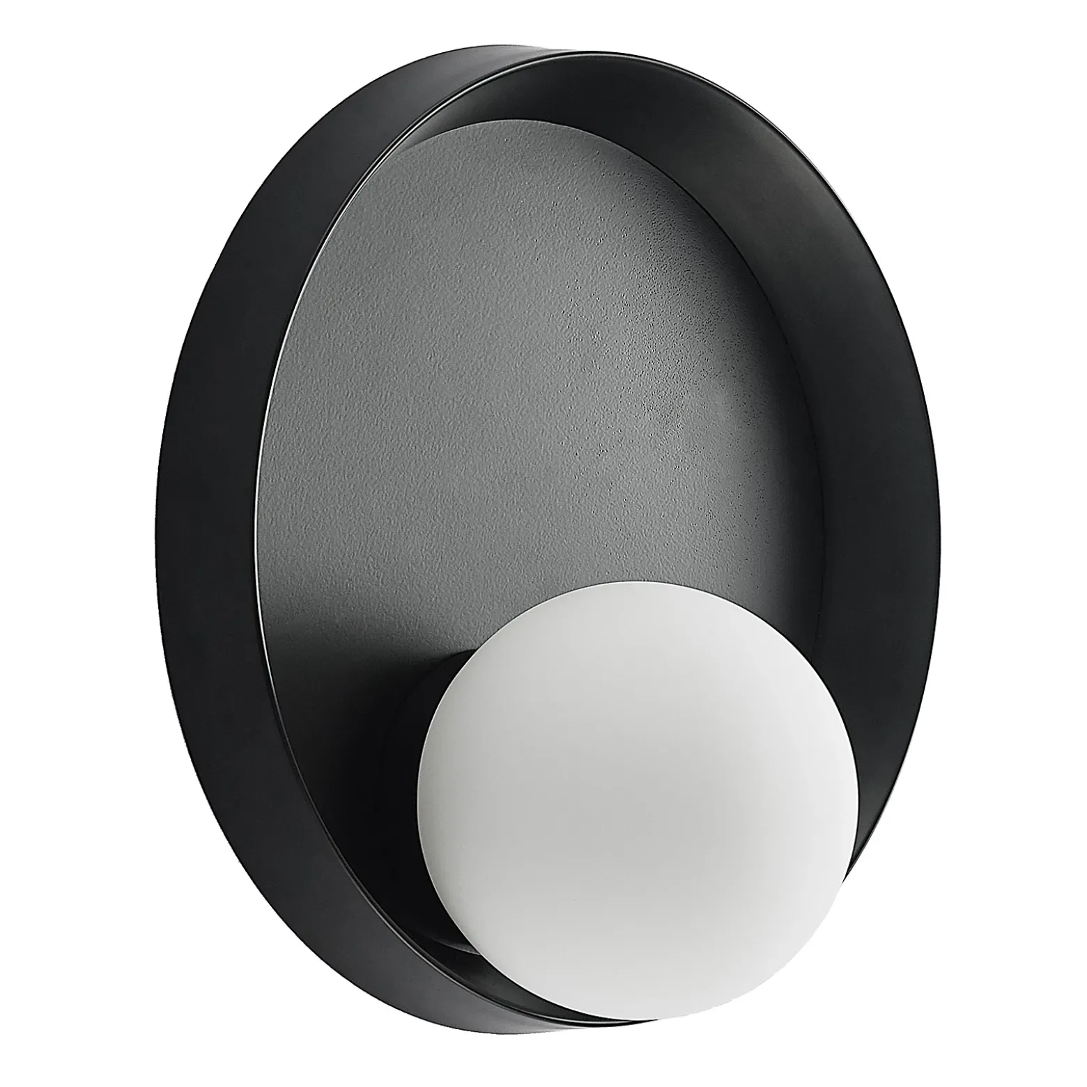 Lucande Andelina lámpara de pared, redondo, negro