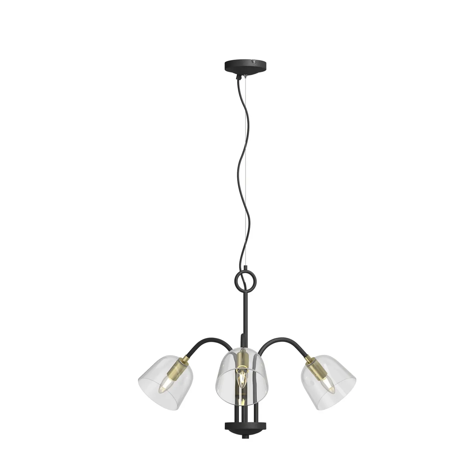 Lucande Anjita colgante pantallas vidrio, 3 luces