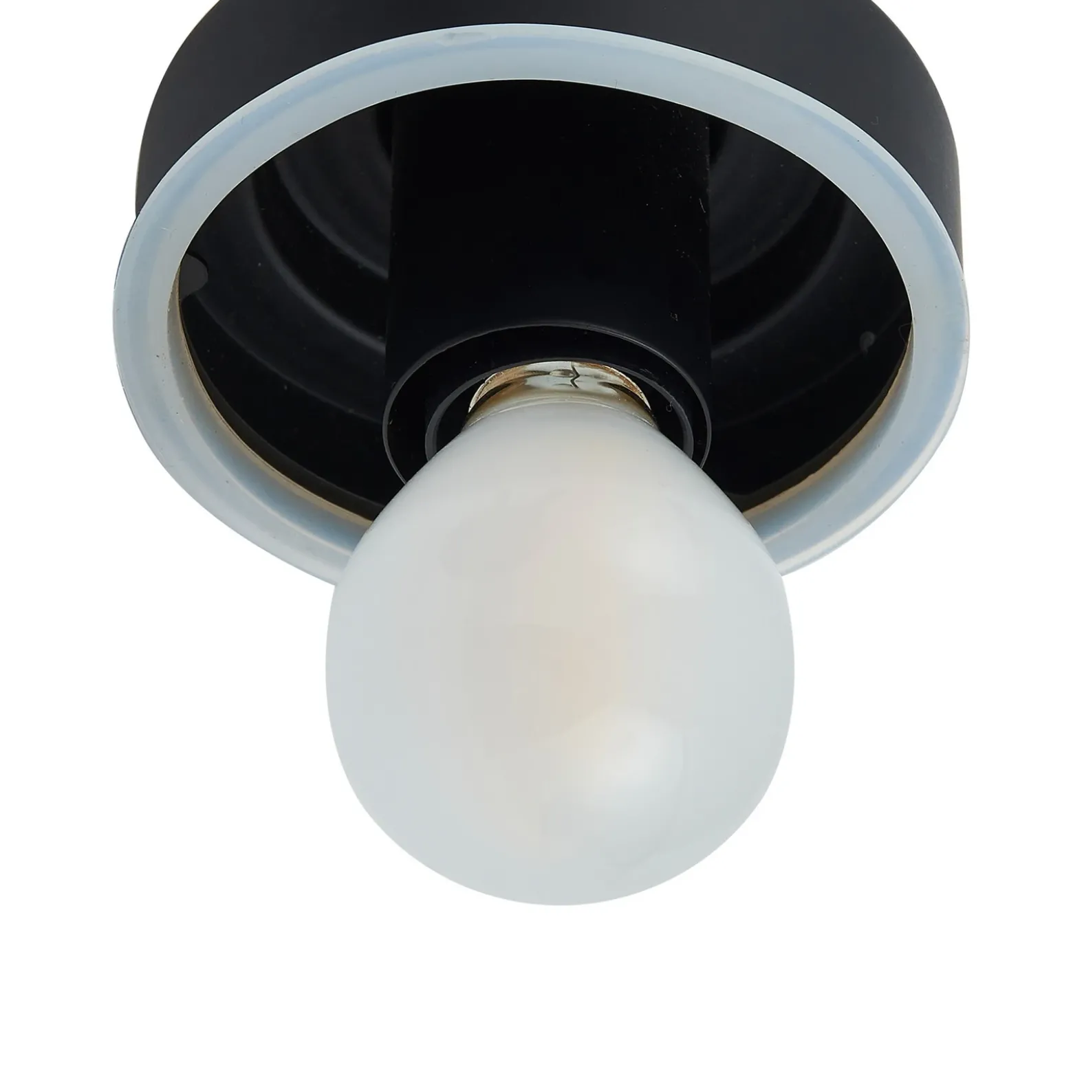 Lucande aplique de pared Badolo, negro, cristal, 25 cm de altura, IP44