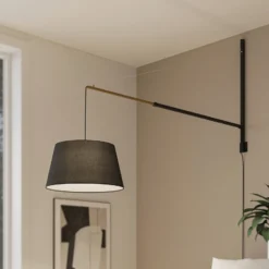 Lucande aplique de pared Beleza, altura 150 cm, extensible, textil