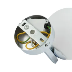 Lucande aplique de pared Bidolo, color cromo, cristal, Ø 12 cm, IP44