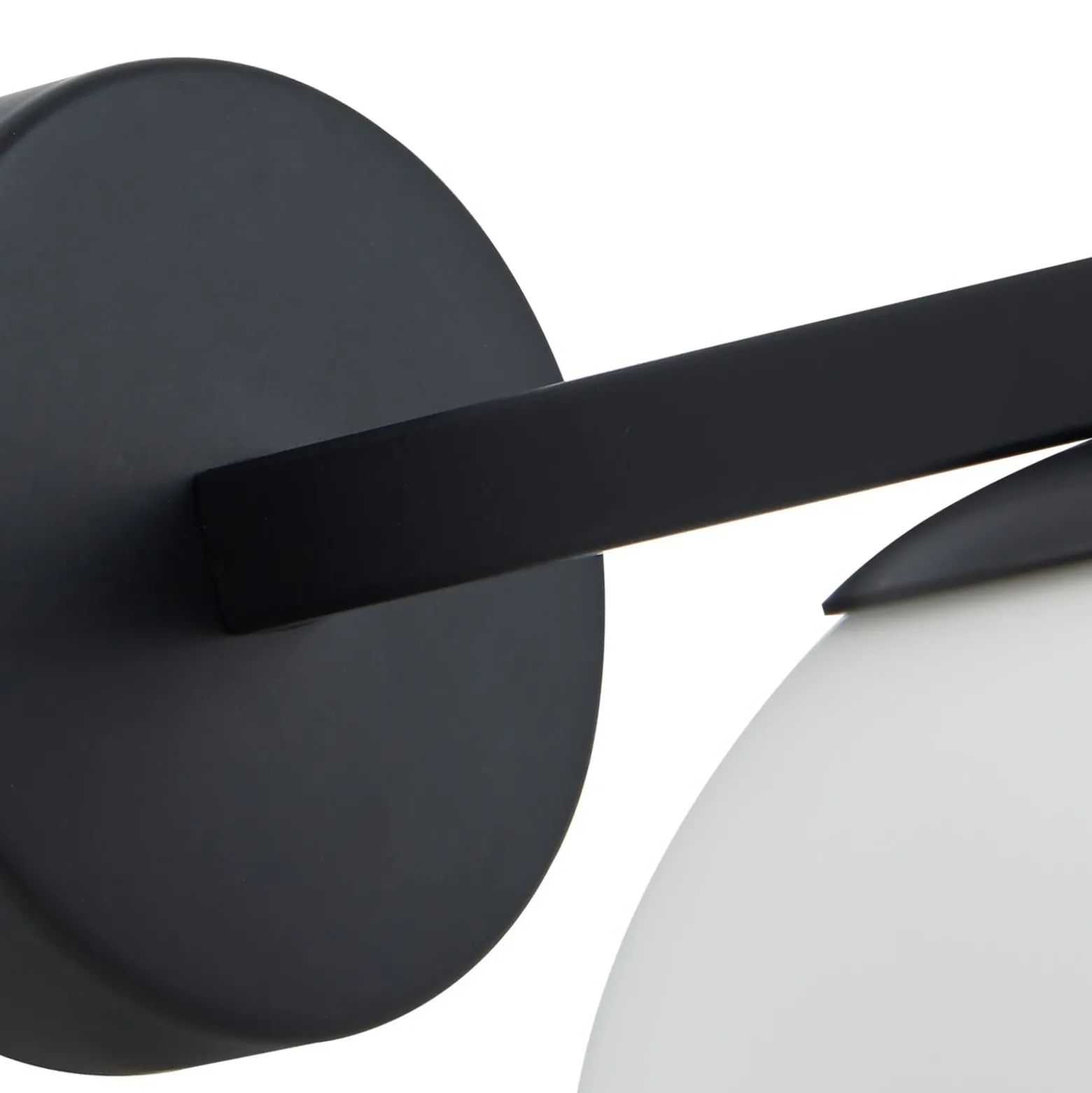 Lucande aplique de pared Bidolo, negro, cristal, Ø 12 cm, IP44