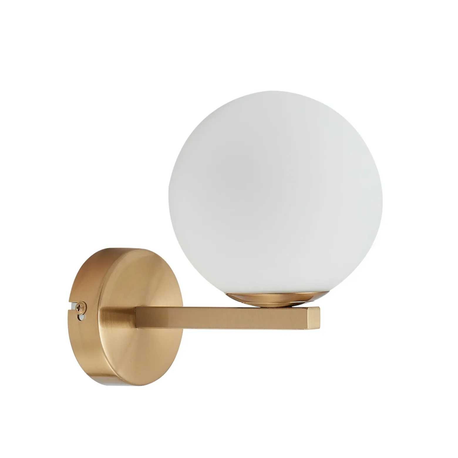 Lucande aplique de pared Bidolo, color latón, cristal, 12 cm, IP44