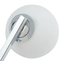 Lucande aplique de pared Bidolo, color cromo, cristal, Ø 12 cm, IP44