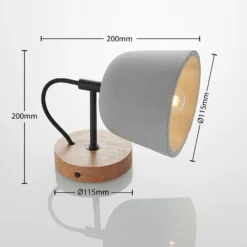 Lucande Aplique de pared Kalinda, juego de 2, gris, hormigón, E14