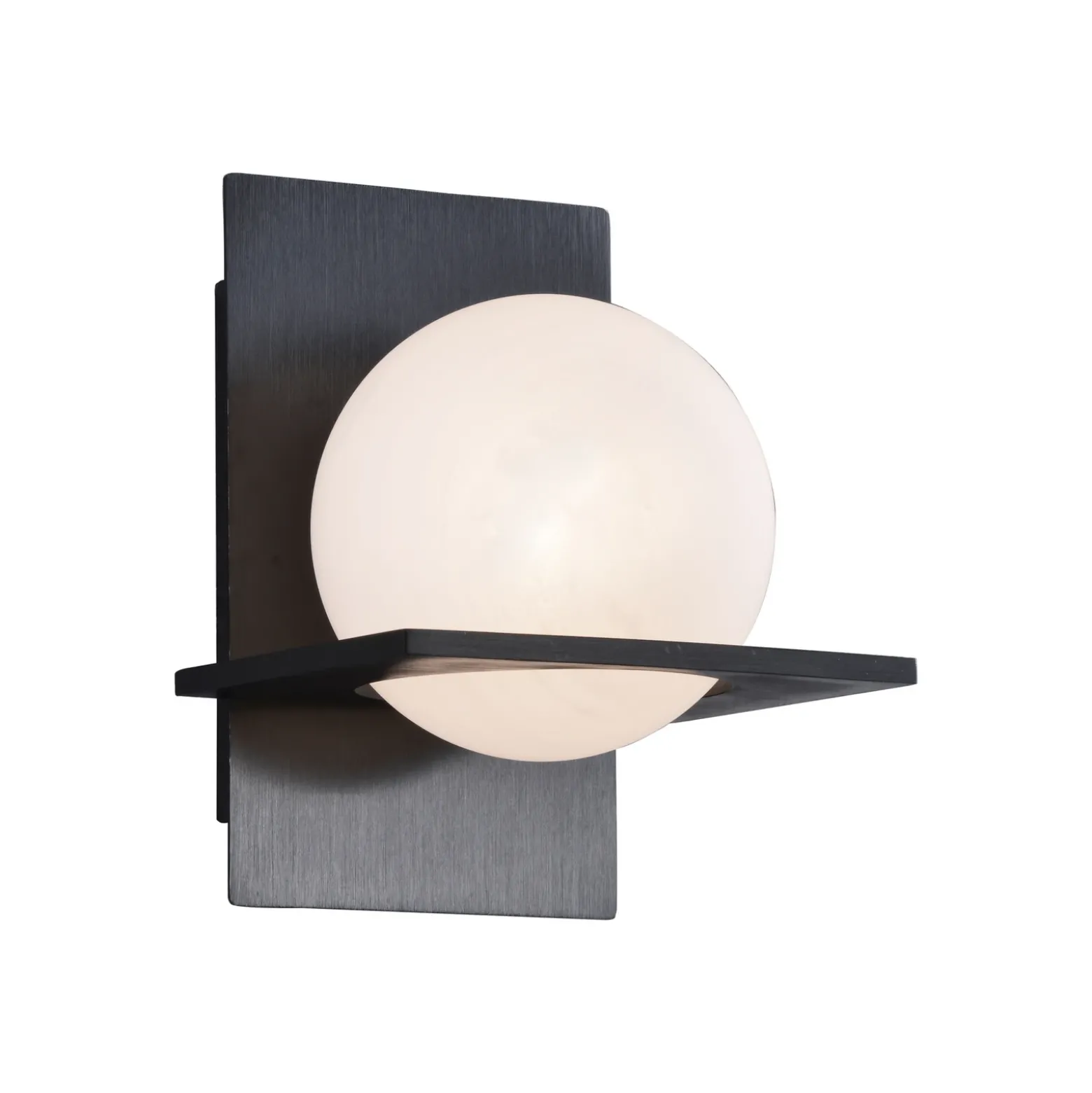 Lucande aplique de pared Kulka, 1 luz, negro, cristal, G9