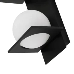 Lucande aplique de pared Kulka, 2 luces, negro, cristal, G9
