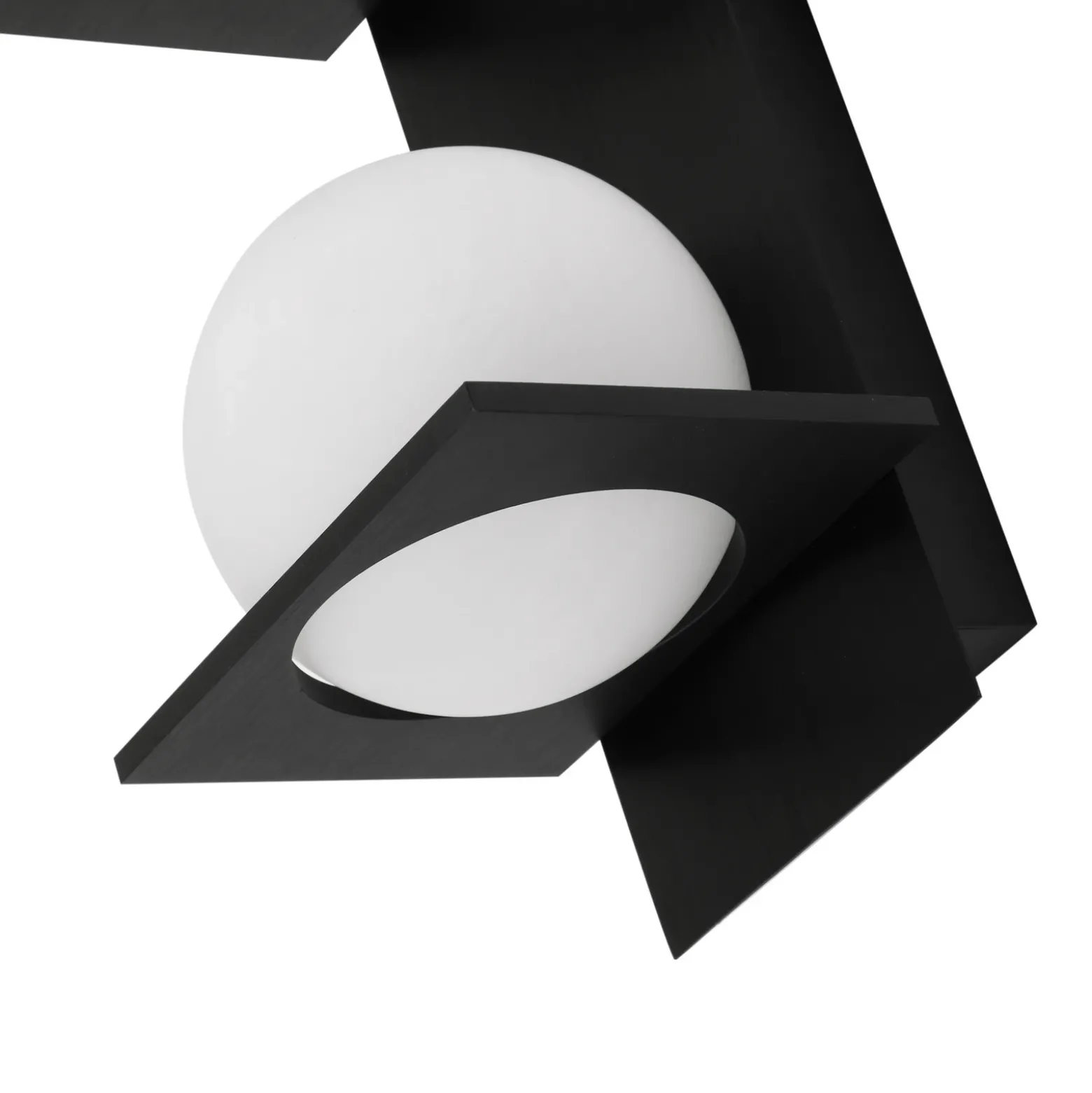 Lucande aplique de pared Kulka, 2 luces, negro, cristal, G9