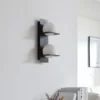 Lucande aplique de pared Kulka, 2 luces, negro, cristal, G9