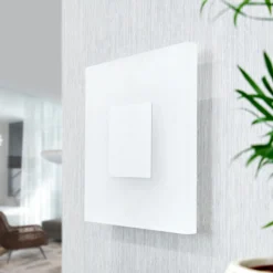 Lucande Aplique de pared LED Berlind, 26 cm, blanco, cristal, metal