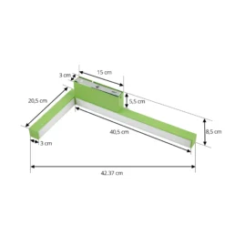 Lucande aplique de pared LED Check, verde, metal, CCT, atenuable