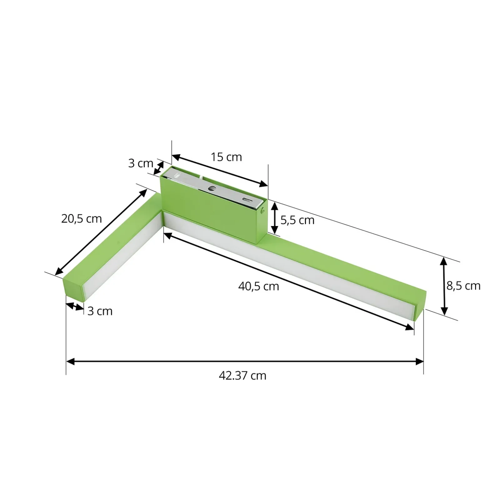 Lucande aplique de pared LED Check, verde, metal, CCT, atenuable
