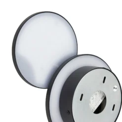 Lucande Aplique de pared LED Elrik, negro, 20 cm de altura, metal