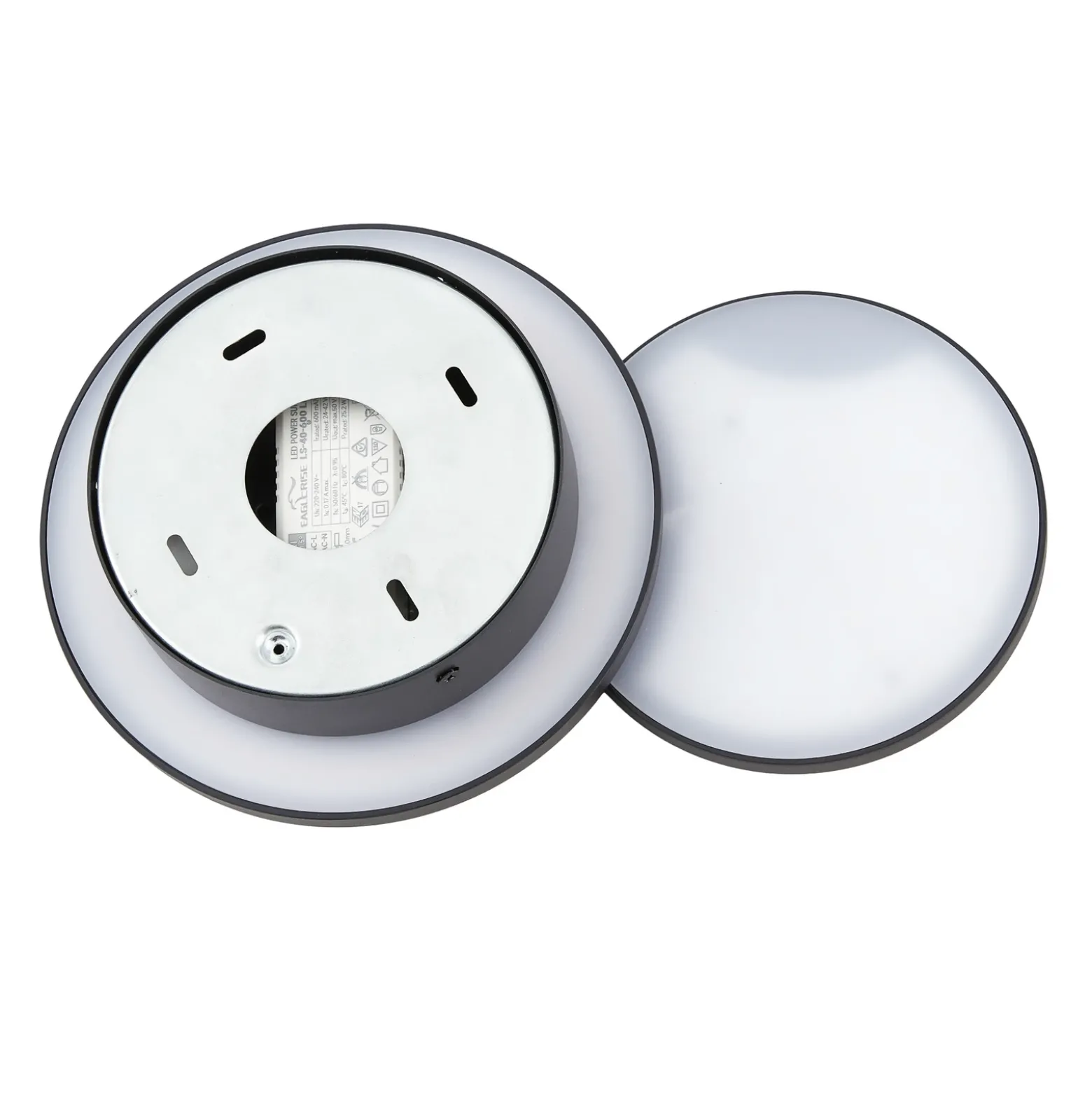 Lucande Aplique de pared LED Elrik, negro, 20 cm de altura, metal