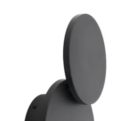 Lucande Aplique de pared LED Elrik, negro, 20 cm de altura, metal