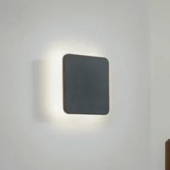 Lucande Aplique de pared LED Elrik, negro, 22 cm de altura, metal