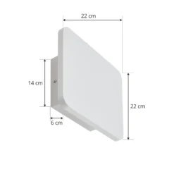 Lucande Aplique de pared LED Elrik, blanco, 22 cm de altura, metal