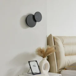 Lucande Aplique de pared LED Elrik, negro, 20 cm de altura, metal
