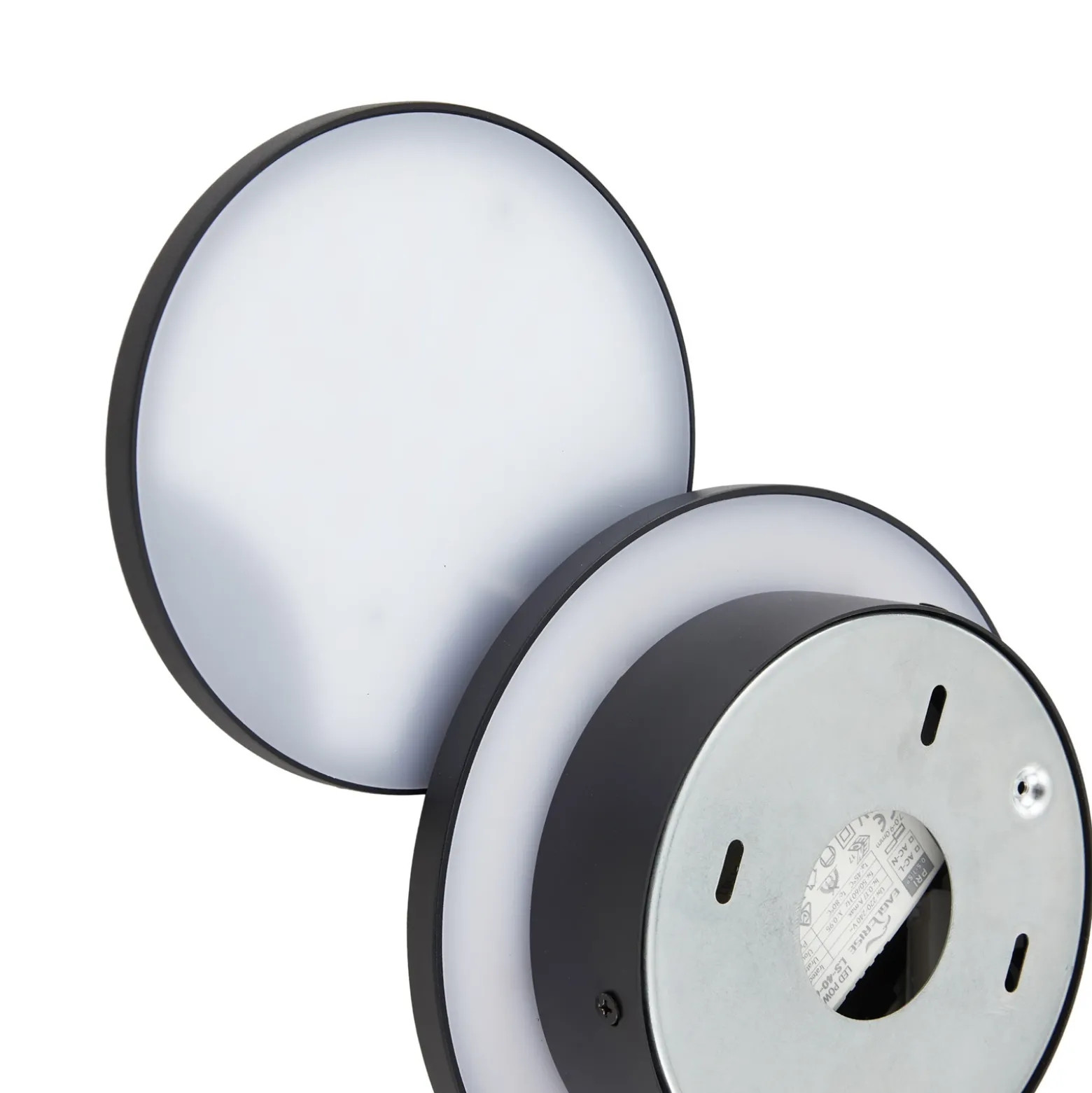 Lucande Aplique de pared LED Elrik, negro, 20 cm de altura, metal