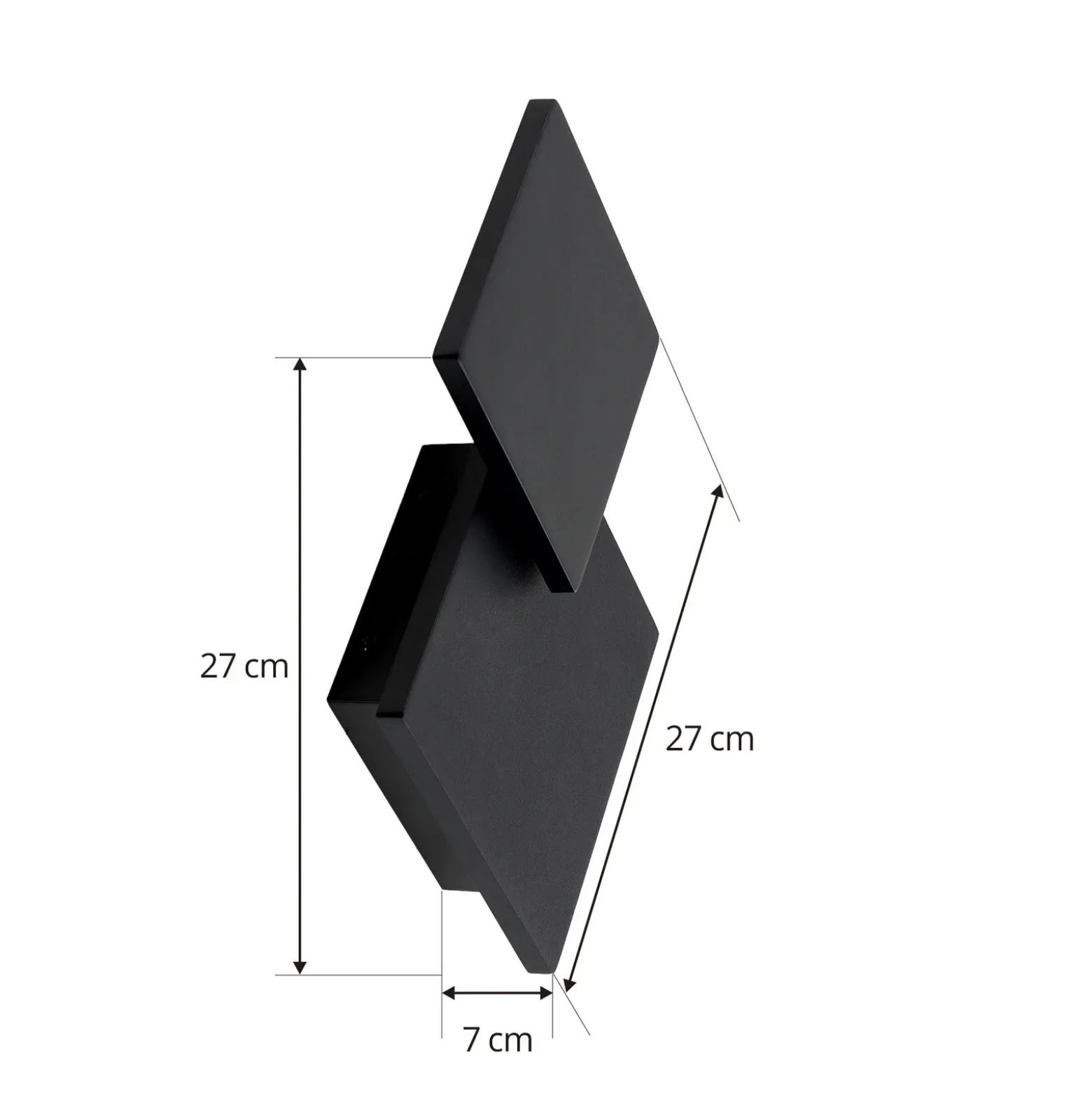 Lucande Aplique de pared LED Elrik, negro, 27 cm de altura, metal