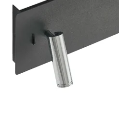 Lucande Aplique de pared LED Kimo, 32 cm, negro, aluminio, USB