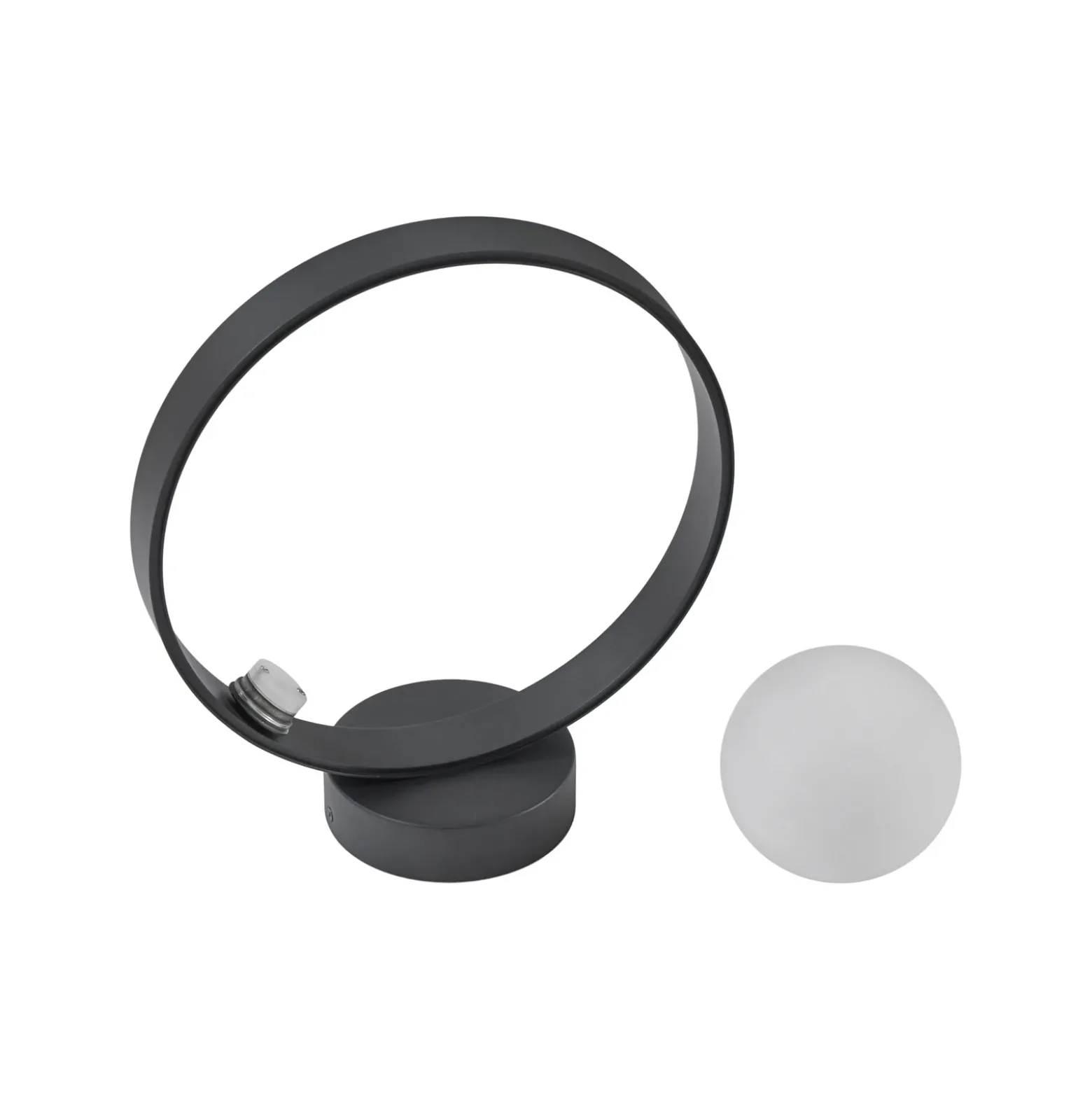 Lucande Aplique de pared LED Luneo, negro/opal, cristal, 30 cm