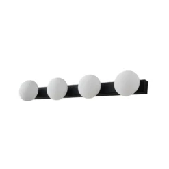 Lucande aplique de pared LED para baño Myrra, negro, cristal, 60 cm, IP44