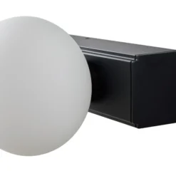 Lucande aplique de pared LED para baño Myrra, negro, cristal, 60 cm, IP44