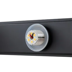 Lucande aplique de pared LED para baño Myrra, negro, cristal, 60 cm, IP44