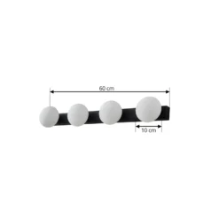 Lucande aplique de pared LED para baño Myrra, negro, cristal, 60 cm, IP44