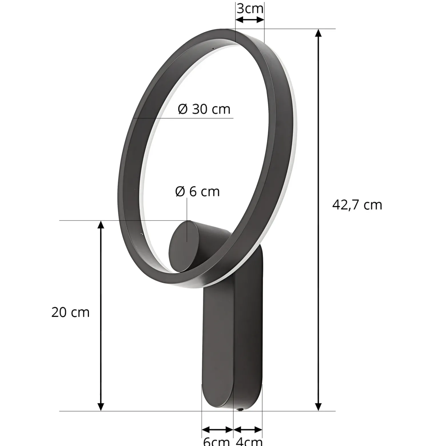 Lucande Aplique de pared LED Yekta, indirecto, negro, atenuable