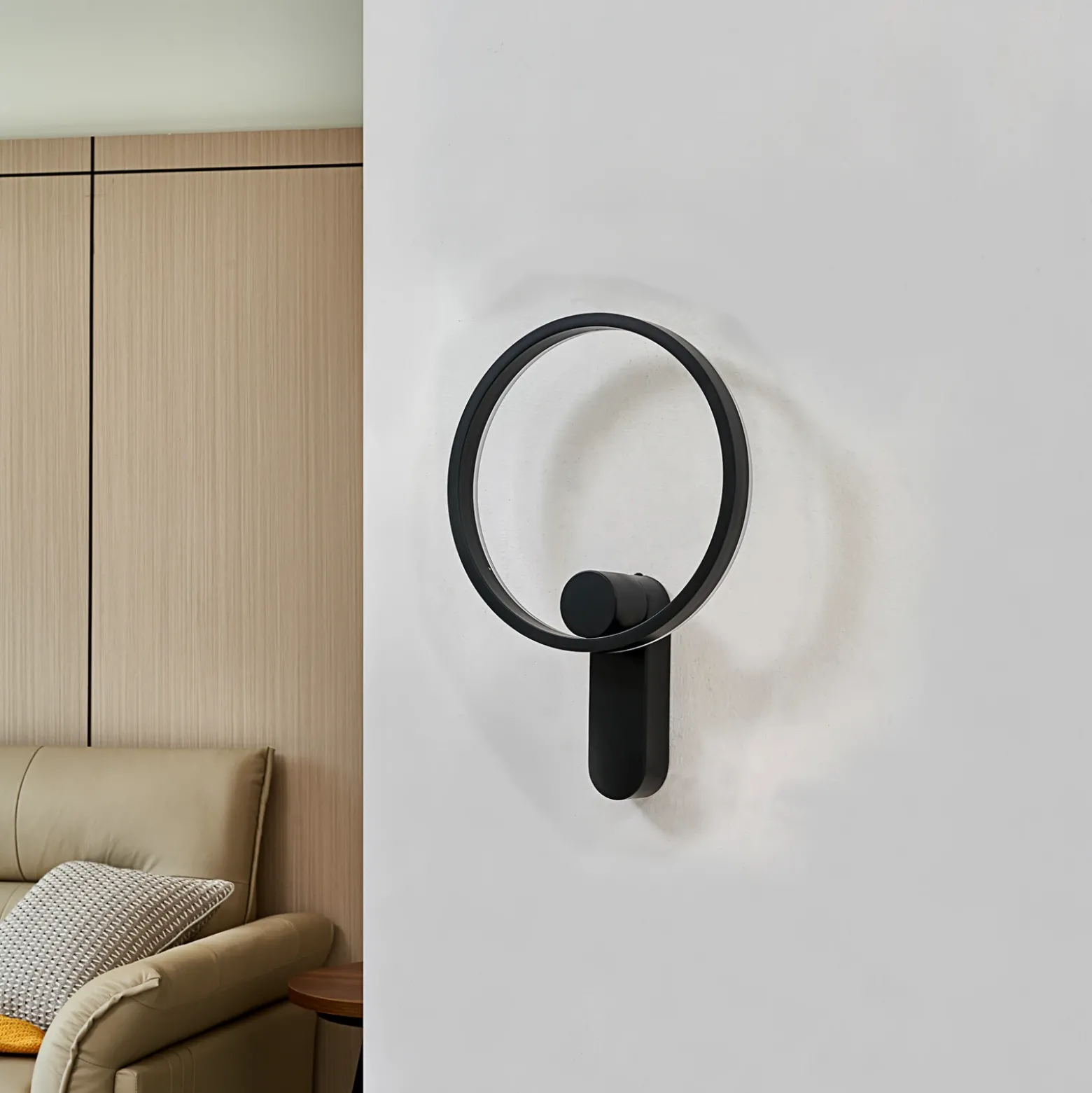 Lucande Aplique de pared LED Yekta, indirecto, negro, atenuable