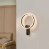 Lucande Aplique de pared LED Yekta, directo, negro, atenuable