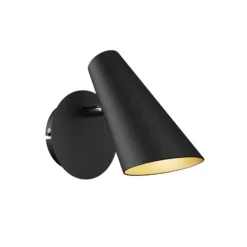 Lucande aplique de pared Wibke, altura 24 cm, negro, dorado, metal