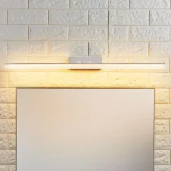 Lucande Aplique LED para baño Julie, 75cm, cromo, metal, IP44