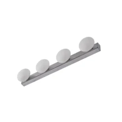 Lucande aplique LED para baño Myrra, cromo, cristal, 60 cm, IP44