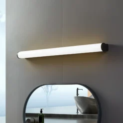 Lucande aplique LED para baño Vilmara, negro, metal, IP44