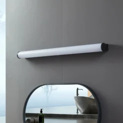 Lucande aplique LED para baño Vilmara, negro, metal, IP44