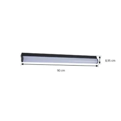 Lucande aplique LED para baño Vilmara, negro, metal, IP44