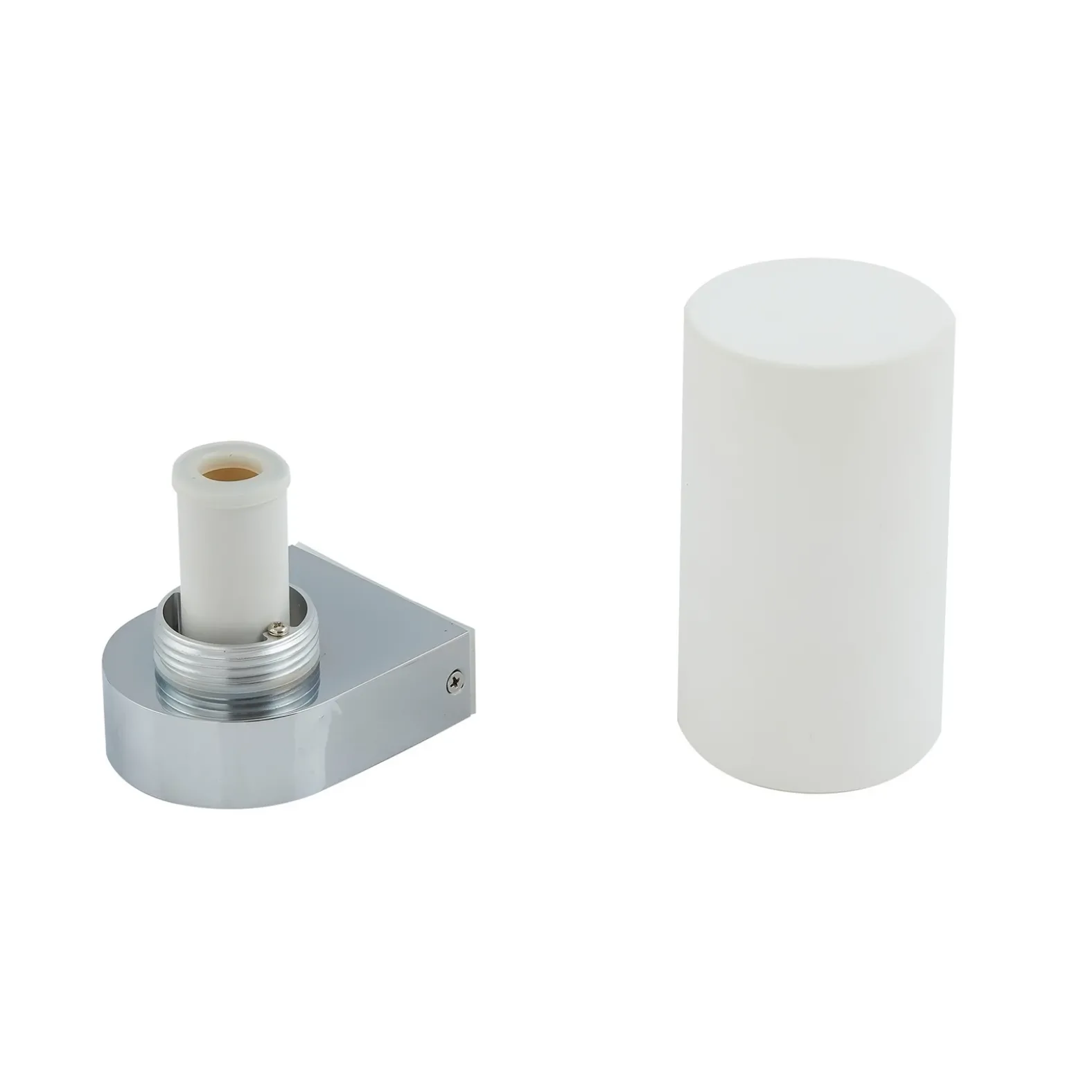 Lucande Basolo aplique para baño, cromo, altura 17,2 cm, cristal