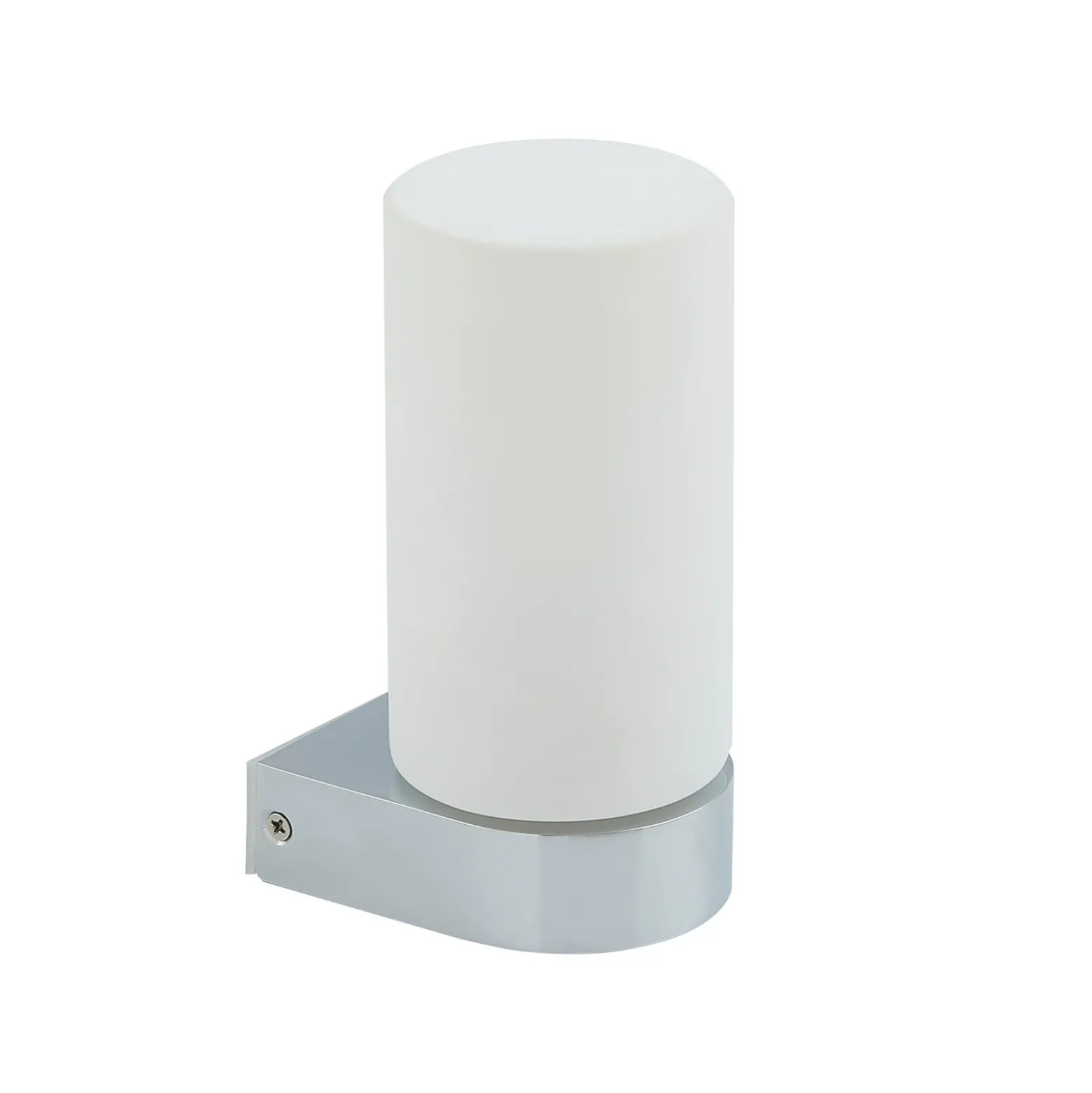 Lucande Basolo aplique para baño, cromo, altura 17,2 cm, cristal