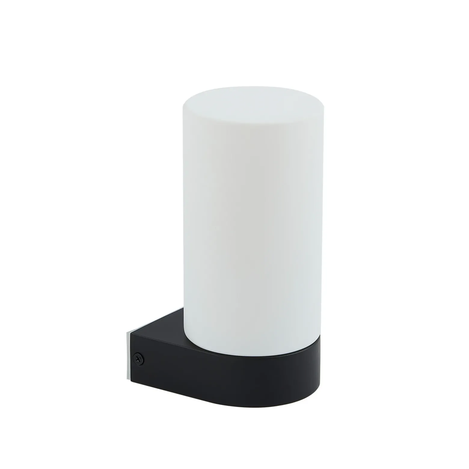 Lucande Basolo aplique para baño, negro, altura 17,2 cm, cristal
