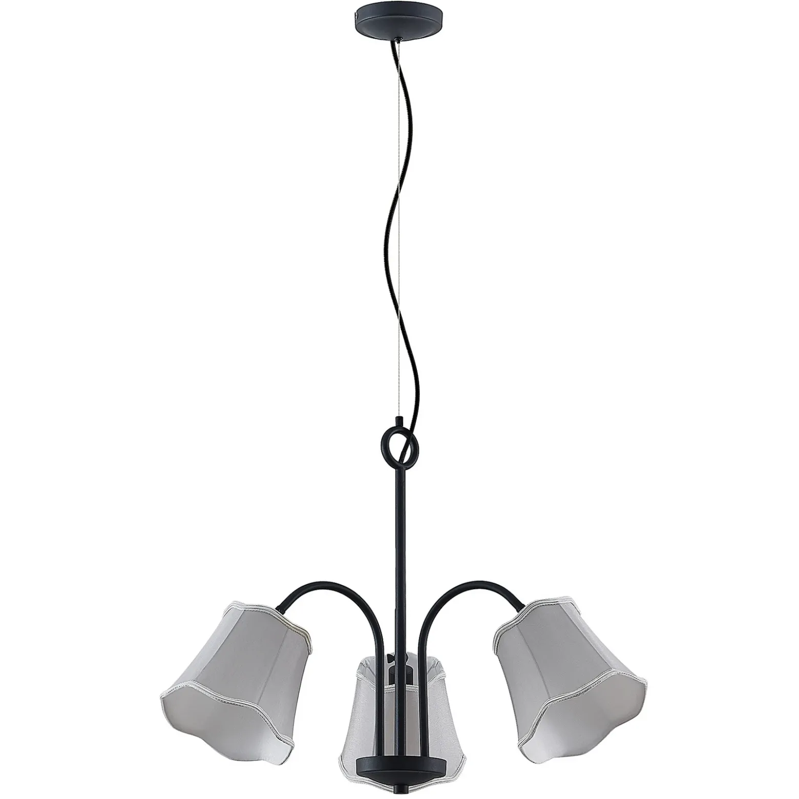Lucande Binta lámpara colgante 3 luces, gris plata