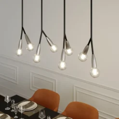 Lucande Carlea colgante 8 luces negro-níquel
